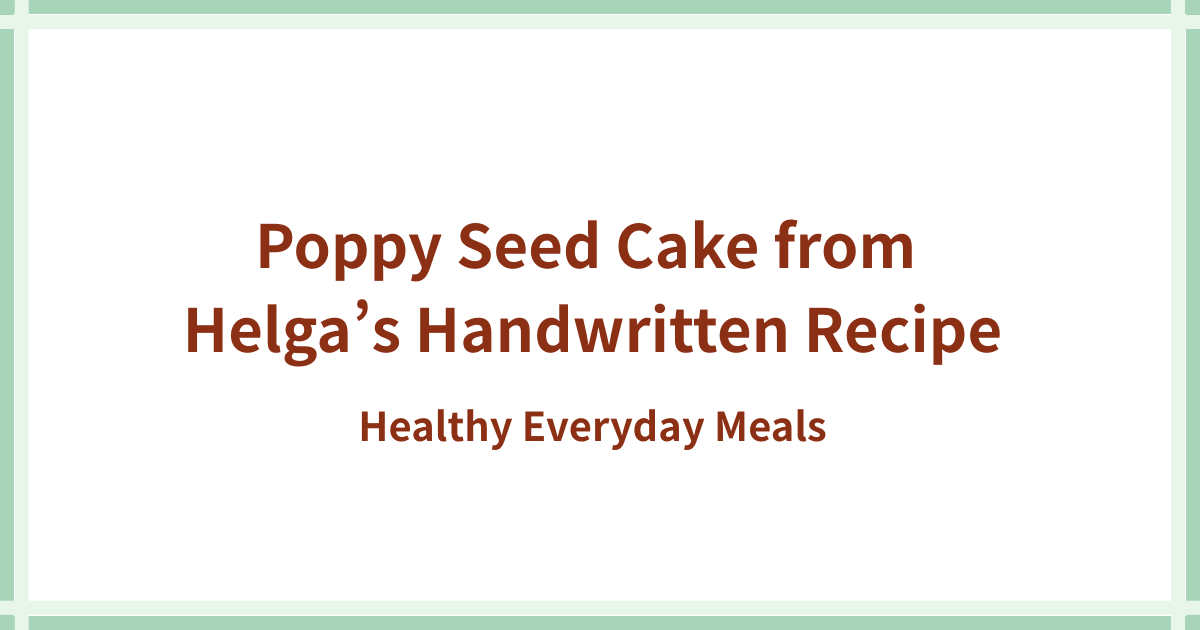 Poppy Seed Cake